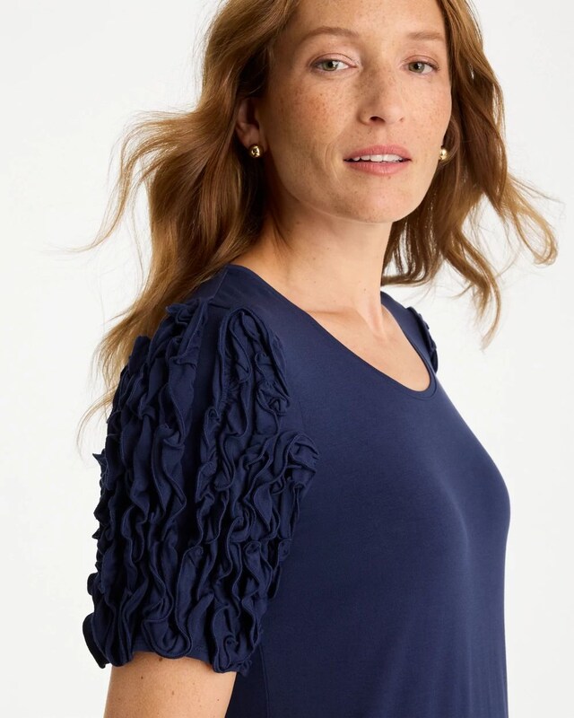 Knit 3D Sleeve Tee - image 4